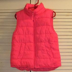 Sleeveless Hot Pink Puff Jacket